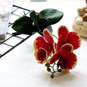 Rama Decorativa de Orquídea Mariposa con 4 Cabezas y Tallo