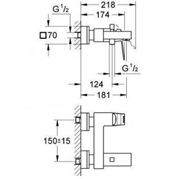 Grohe Eurocube 1/2 Bath Mixer