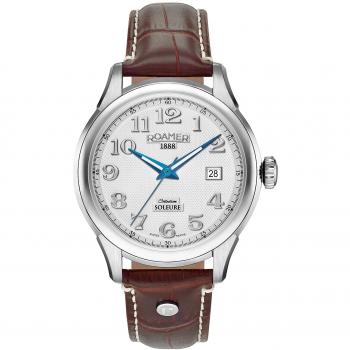 Roamer Men's Automatic Watch Silver Dial Brown Leather Strap