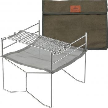 Camping Moon Solo Feu de Camp Grill B4 – 304 Roestvrijstalen Bonfire Mesh, Inkl. SOLO-201 Stofzak
