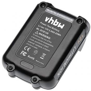 Batteria VHBW per Utensili Elettrici Dewalt DCB127, DCB125, DCB123, DCB121, DCB120, DCB101, DCB100 (2000 mAh, 12 V)