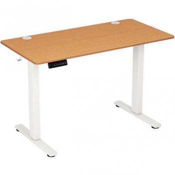 Costway Stehschreibtisch 120 x 60 cm in Naturholz und Weiß