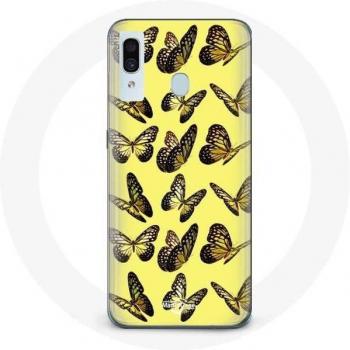 Yellow Background Butterfly Case for Samsung Galaxy A40