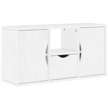 Oak‑Finish TV Console with Drawer – 79×24×40.5 cm, White