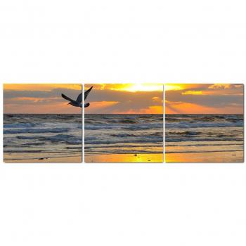 Lo+DeModa „Beach Bird“ Dreiklang-Panel, 40 × 40 × 1,2 cm
