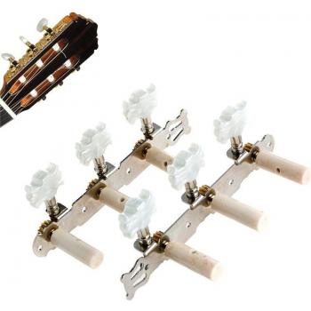 Stimmmechanik Paar für klassische Gitarre in Weiß