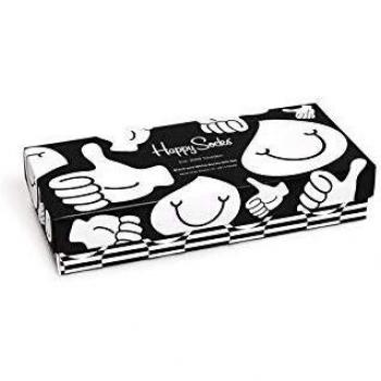 Happy Socks Box 4 – Chaussettes Unisexes Noirs et Blancs Taille 41‑46