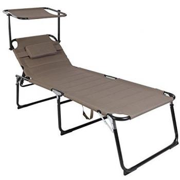Mojawo Doppelliege Aluminium verstellbar mit Sonnenschutz L200xB70cm