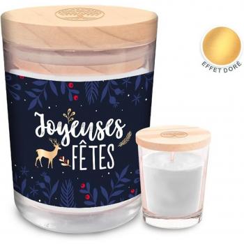 Vela Baunilha “Boas Festas” con Matices Azules