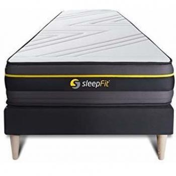 Ensemble de literie 90x190 Matelas Active et sommier Noir