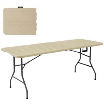 Ixi‑Fold 180cm Natural/Metal Table