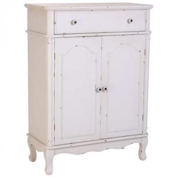 Wanderlust Deco: Recibidor de Madera Blanca (2 cajones, 2 puertas)
