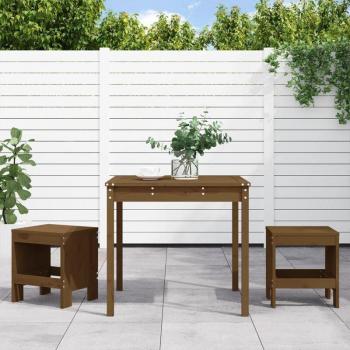 Prolenta Premium Ensemble Bistrot Outdoor 3 pcs Bois Pin Massif Marron Miel