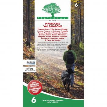 Carta n. 6. Pinerolese e val Sangone. Carta dei sentieri e stradale 1:25.000
