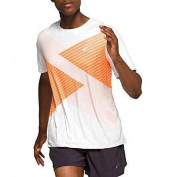 ASICS Herren Top-Shirt Tokyo SS, Weiß/Orange, L