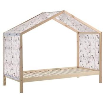Arkan Bois Massif 90x200 cm – Lit Maison avec Voile