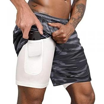 MomentumGear Mens 2-in-1 Sports Shorts for Workouts
