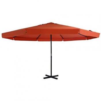 Parasol de jardin et de plage en aluminium 500 cm de coloris terre cuite