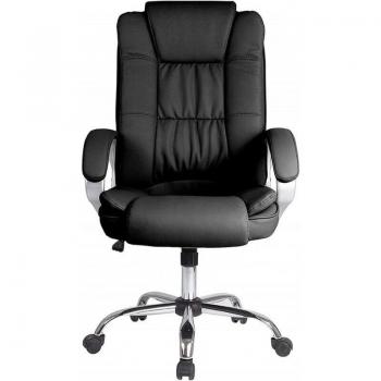 ErgoFlex Romo – Chaise de bureau hautement réglable, fourrure noire, accoudoirs pliants