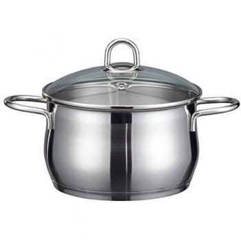 ELO Platin-Kochtopf 24 cm mit Deckel aus Glas – Edelstahl, Silber