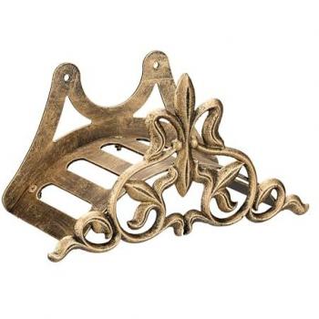 Bronze Wall-Mounted Garden Hose Holder, Cast Iron, Antique Design, 16 x 29 x 14 cm