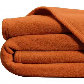 Couverture Polaire Unie en Microfibre Cuivrée