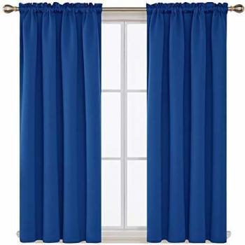 Deconovo Boys Bedroom Curtains – 2‑Pack, 55×71, Blue, Super Soft & Thermal