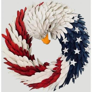 15-Inch Eagle Patriotic Wreath for Home Decor