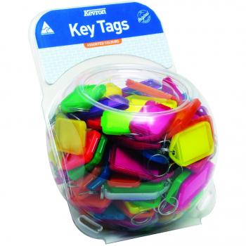 Kevron Plastic Clicktag Key Tag Large Assorted Tub (Pack of 70) ID30AC70