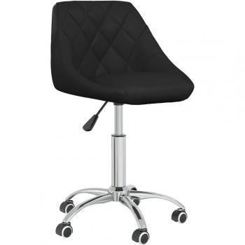 Vidaxl Silla de comedor giratoria cuero sintético negro
