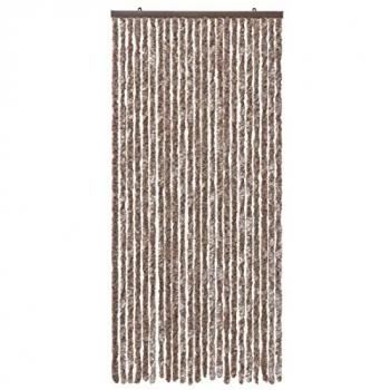 Rideau Porte Anti-Mouches Emmevi Beige/Marron – 120 cm × 230 cm, Lavable et Réglable
