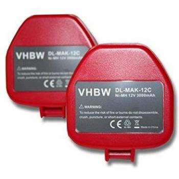 Batería de repuesto 2x para herramientas eléctricas Makita 6913D (3000 mAh, NiMH, 12 v)