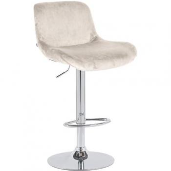 Tabouret de Bar Solon Chrome et Velours Crème Élégant