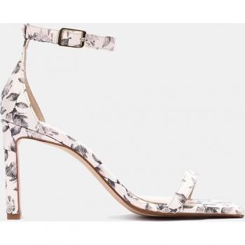 Nude Estampado Floral: Sandalia Mujer con Pulsera y Bloque
