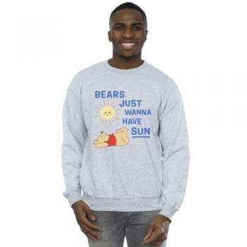 Winnie The Pooh Just Wanna Have Sun Men's Sweatshirt in Sport Grey