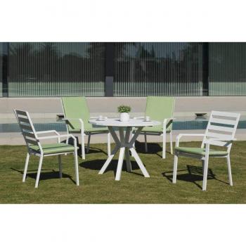 Table à Manger AYMA 110 Aluminium Blanc