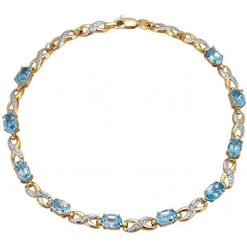 Diemer Damenarmband „Blau Topaz“ aus Farbsteinen