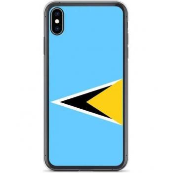 XS Max Saint Lucia Flag Silicone Case – Multicolor TPU