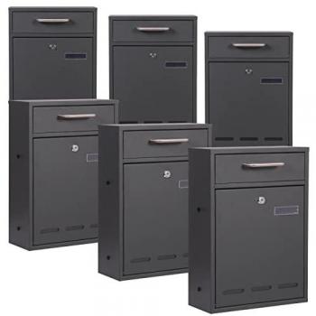Wiltec Wandbriefkasten 2x3 Anthrazit
