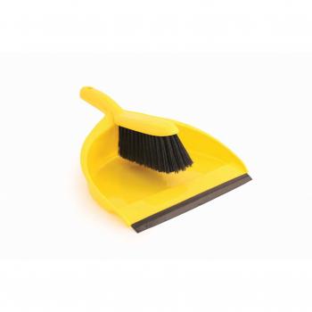 Abbey Plastic Dustpan and Brush Set, Yellow