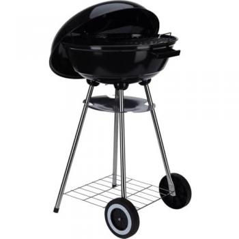 Barbacoa con parrillas cromadas, cenicero lateral, ø46 cm, altura 84 cm