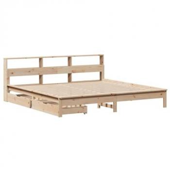 Letto Libreria 180x200 cm in Pino senza Materasso