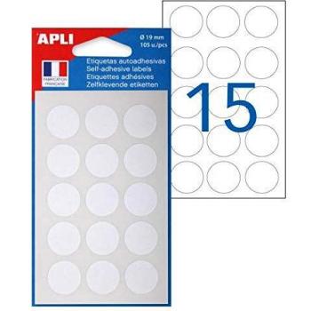 APLI 19 mm runde Markierungspunkte, weiß
