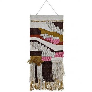 Tapis flecos multicolore 45×2×115, mélange jute et coton