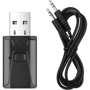 Adaptador Bluetooth 5.0 2 en 1 con conector AUX de 3.5mm, para TV, PC y altavoces de coche