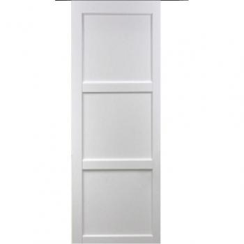 Bianco Korya Porta Scorrevole 3 Ante 204x73 con binario in Alluminio Nero + Scocche