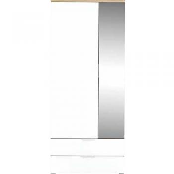 Armoire penderie PEGANE chêne Navarra blanc