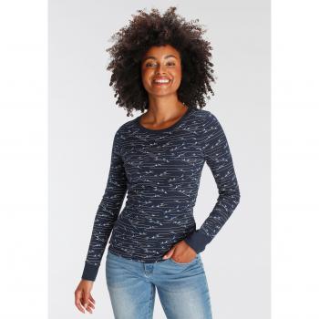 KangaROOS Langarmshirt, Rippware, 100% Baumwolle, minimalistisch gemustert