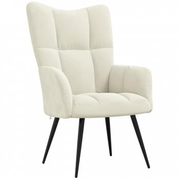 Chaise de Relaxation Velours Blanc Crème