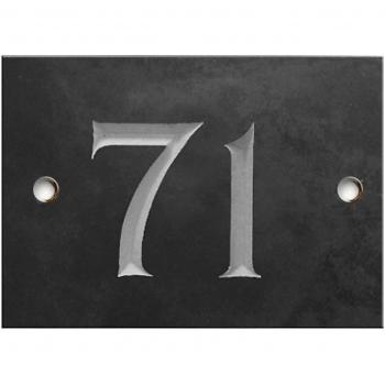 Engraved Slate House Number Sign